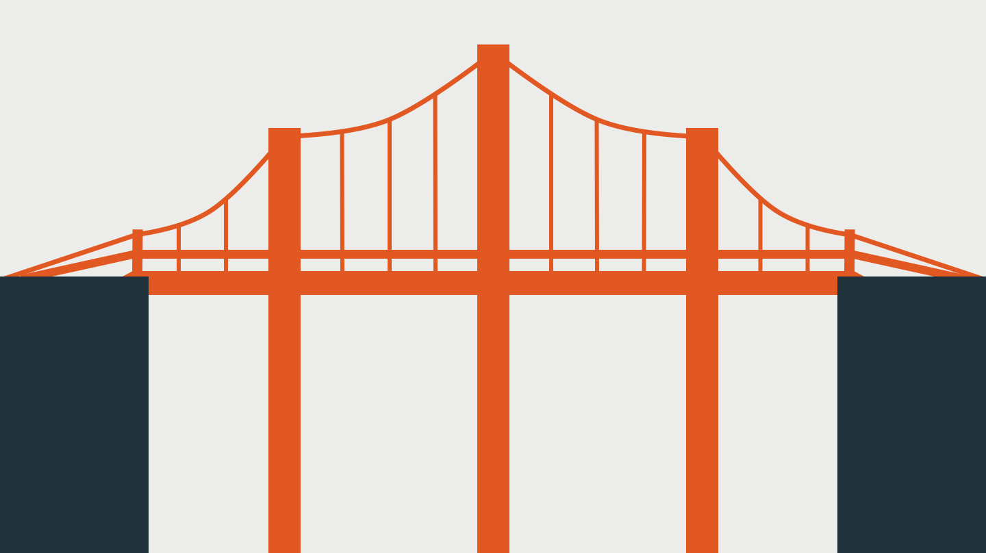 A steel bridge with guardrails